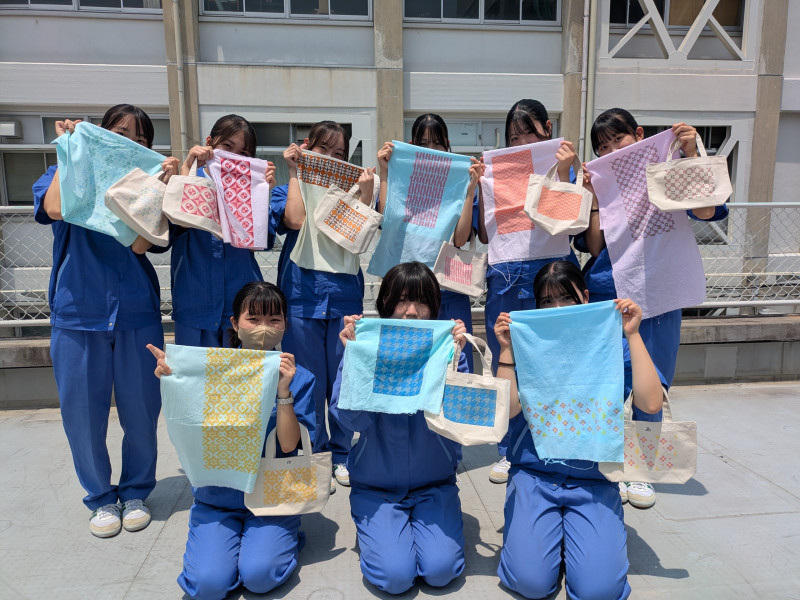 完成品を並べて展示した様子
