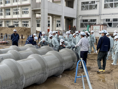 松山南高校本館新築工事 現場見学の様子③